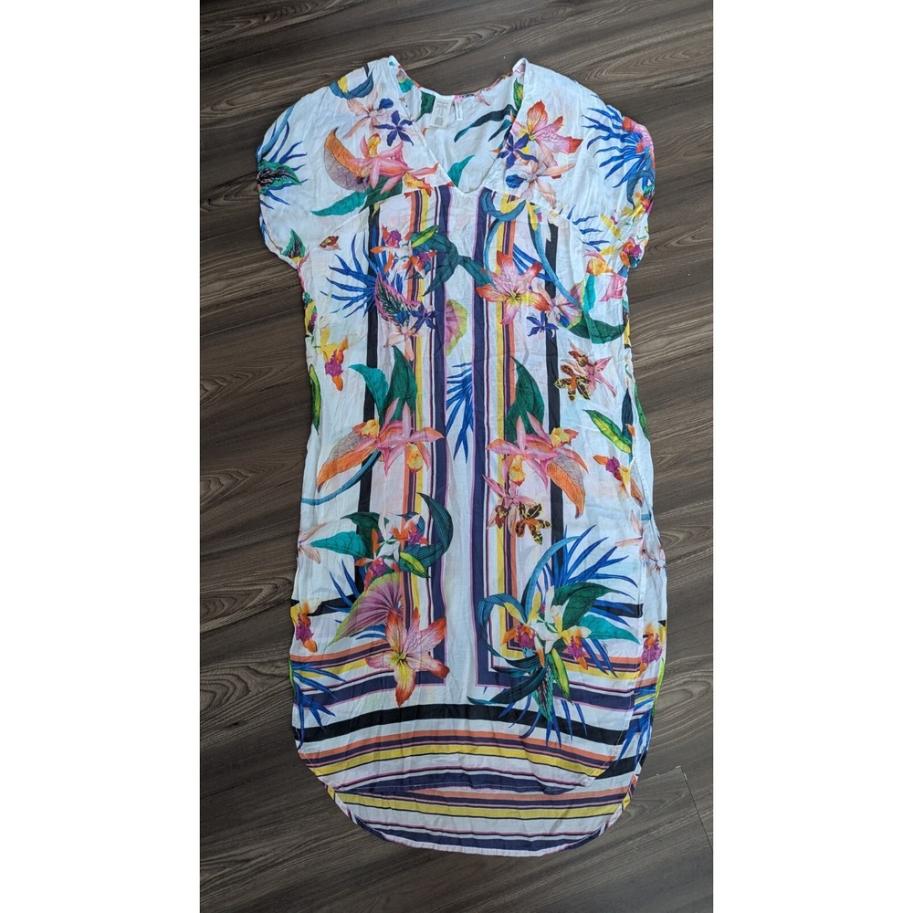 Trina Turk Women‎ Dress Small Medium Swim Coverup Floral Striped Long Length